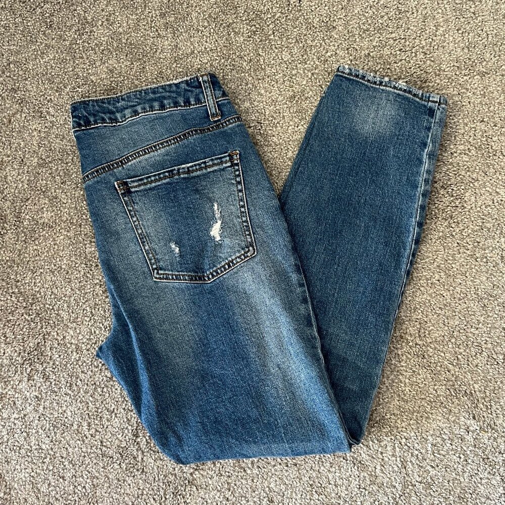 Altar'd state jeans womens 29 blue‎ medium wash skinny holy distressed casual